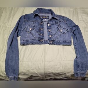 Younique Women's Crop Denim Jean Jacket Small Y2k